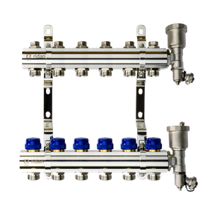Коллекторная группа FHF-6R set 6 контуров 1'x3/4' c воздухоотводчиками и кронштейнами (Ridan) 088U0706R