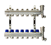Коллекторная группа FHF-7R set 7 контуров 1'x3/4' c воздухоотводчиками и кронштейнами (Ridan) 088U0707R