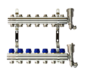 Коллекторная группа FHF-7R set 7 контуров 1'x3/4' c воздухоотводчиками и кронштейнами (Ridan) 088U0707R