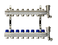 Коллекторная группа FHF-8R set 8 контуров 1'x3/4' c воздухоотводчиками и кронштейнами (Ридан) 088U0708R