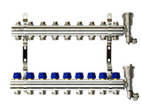 Коллекторная группа FHF-9R set 9 контуров 1'x3/4' c воздухоотводчиками и кронштейнами (Ридан) 088U0709R