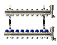 Коллекторная группа FHF-9R set 9 контуров 1'x3/4' c воздухоотводчиками и кронштейнами (Ridan) 088U0709R