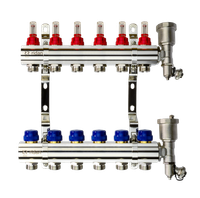 Коллекторная группа FHF-6RF set 6 контуров 1'x3/4' с расходомерами, воздухоотводчиками и кронштейнами (Ridan) 088U0726R