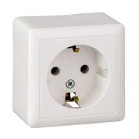 ХИТ Розетка с заземлением наружная 250В 16А белая (Systeme Electric) RA16-133-B