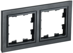 BRITE Рамка 2 поста РУ-2-БрЧ черный (IEK) BR-M22-K02