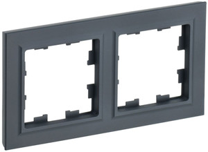 BRITE Рамка 2 поста РУ-2-БрГ графит (IEK) BR-M22-K53