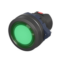 Головка кнопки плоская прозрачная без фиксации, зеленая (DKC) M22P-FMLGP
