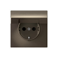 ARTGALLERY розетка с заземл. со шторк. с крышкой, 16А, IP20, механизм, мокко (Systeme Electric) GAL000646