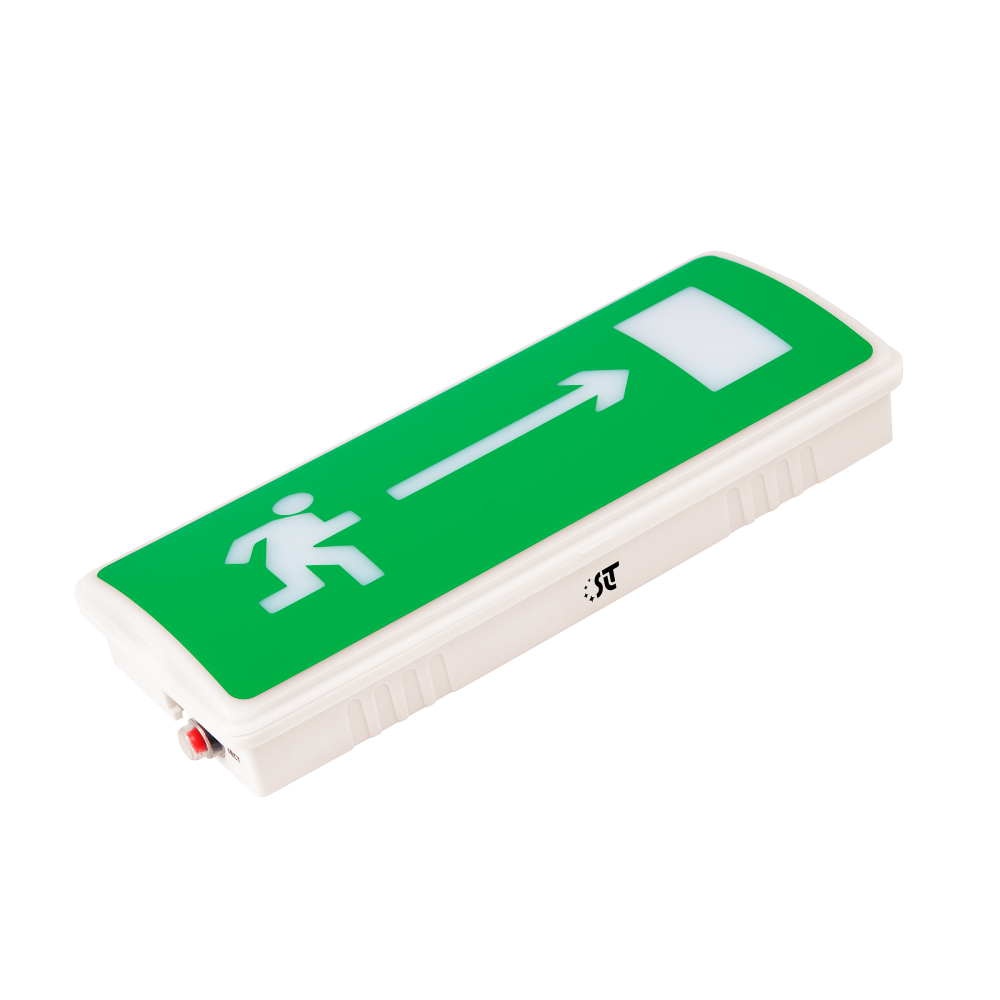 Светильник аварийного освещения PL-0131A с эвакуационной пиктограммой Человек вправо в дверь с постоянными/или непостоянными AC/DC режимами свечения (SLT) 11231