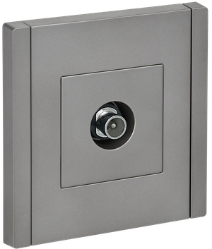 FORTE&PIANO Розетка TV проходная FP529 сталь IEK (IEK) FP-A10-P-K46