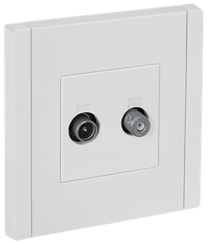 FORTE&PIANO Розетка двойная TV+SAT FP238 белый IEK (IEK) FP-AF20-O-K01
