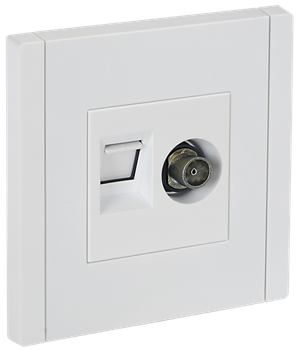 FORTE&PIANO Розетка двойная TV+RJ45 кат.5E FP236 белый IEK (IEK) FP-AK20-1-K01