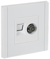FORTE&PIANO Розетка двойная TV+RJ45 кат.6 FP237 белый IEK (IEK) FP-AK20-2-K01