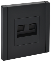 FORTE&PIANO Розетка компьютерная двойная RJ45 кат.5E FP133 черный IEK (IEK) FP-K20-1-K02
