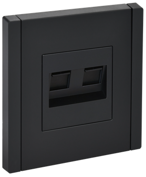 FORTE&PIANO Розетка компьютерная двойная RJ45 кат.5E FP133 черный IEK (IEK) FP-K20-1-K02