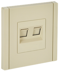 FORTE&PIANO Розетка компьютерная двойная RJ45 кат.5E FP433 ваниль IEK (IEK) FP-K20-1-K10