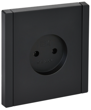 FORTE&PIANO Розетка 1-местная без заземления без защитных шторок винтовое крепление 10А FP118 черный IEK (IEK) FP-R10-10-K02