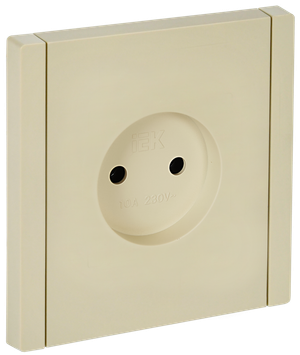 FORTE&PIANO Розетка 1-местная без заземления без защитных шторок винтовое крепление 10А FP418 ваниль IEK (IEK) FP-R10-10-K10
