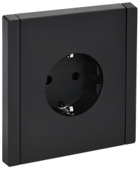 FORTE&PIANO Розетка 1-местная с заземлением без защитных шторок безвинтовое крепление 16А FP114 черный IEK (IEK) FP-R11-16-1-K02