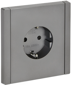 FORTE&PIANO Розетка 1-местная с заземлением без защитных шторок винтовое крепление 16А FP516 сталь IEK (IEK) FP-R11-16-K46