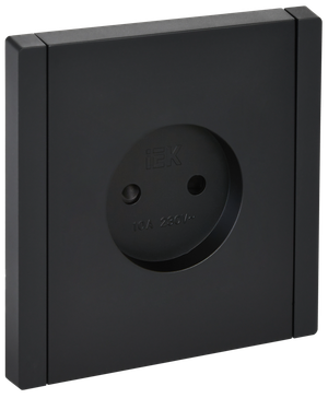 FORTE&PIANO Розетка 1-местная без заземления с защитными шторками винтовое крепление 10А FP117 черный IEK (IEK) FP-R13-10-K02