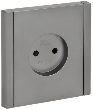FORTE&PIANO Розетка 1-местная без заземления с защитными шторками винтовое крепление 10А FP517 сталь IEK (IEK) FP-R13-10-K46