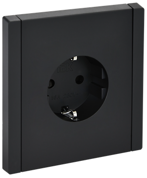 FORTE&PIANO Розетка 1-местная с заземлением с защитными шторками винтовое крепление 16А FP115 черный IEK (IEK) FP-R14-16-K02