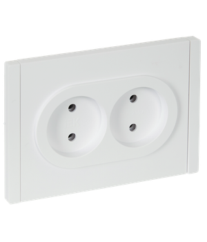 FORTE&PIANO Розетка 2-местная без заземления без защитных шторок безвинтовое крепление 10А FP226 белый IEK (IEK) FP-R20-10-1-K01