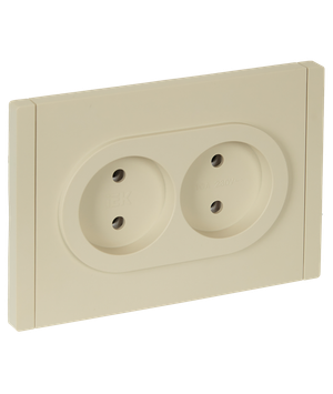 FORTE&PIANO Розетка 2-местная без заземления без защитных шторок безвинтовое крепление 10А FP426 ваниль IEK (IEK) FP-R20-10-1-K10