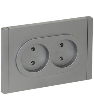 FORTE&PIANO Розетка 2-местная без заземления без защитных шторок безвинтовое крепление 10А FP526 сталь IEK (IEK) FP-R20-10-1-K46
