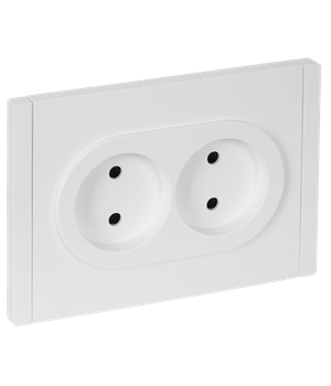 FORTE&PIANO Розетка 2-местная без заземления с защитными шторками безвинтовое крепление 10А FP225 белый IEK (IEK) FP-R23-10-1-K01