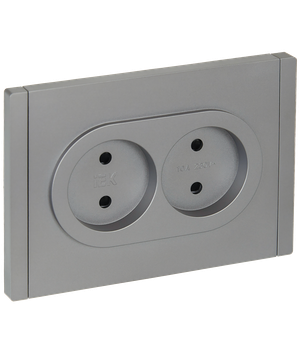 FORTE&PIANO Розетка 2-местная без заземления с защитными шторками безвинтовое крепление 10А FP525 сталь IEK (IEK) FP-R23-10-1-K46