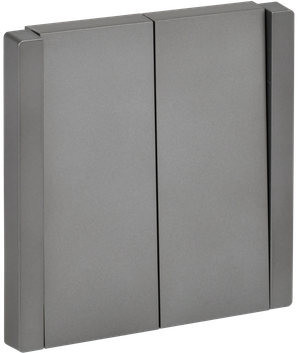 FORTE&PIANO Выключатель 2-клавишный проходной 10А FP507 сталь IEK (IEK) FP-V22-0-10-1-K46