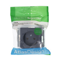 Розетка ATLASDESIGN без заземления 16А механизм грифель (Systeme Electric) ATN000741
