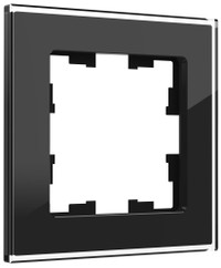 BRITE Рамка 1 пост РУ-1-2-БрЧ стекло черный (IEK) BR-M12-G-K02