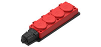 MultiSet Колодка 4х розетка 2К+З каучуковая 16А/250В IP44 Красная (Systeme Electric) MST4124RD