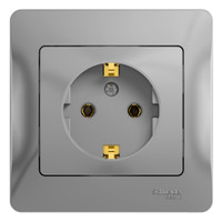 GLOSSA Розетка с заземлением в сборе алюминий (Systeme Electric) GSL000342