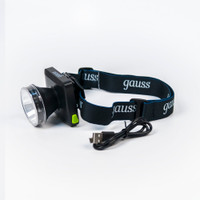 Фонарь светодиодный налобный 5 Вт 100 лм черный IP64 аккумуляторныйуляторный Li-ion 3000мАч диммируемый GFL (GAUSS) GF401