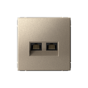 ARTGALLERY РОЗЕТКА двойная компьютерная RJ45+RJ45, кат. 5е, механизм, ШАМПАНЬ (Systeme Electric) GAL000585