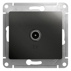 GLOSSA Розетка телевизионная TV одиночная 1DB антрацит в рамку (Systeme Electric) GSL000791