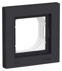 ATLASDESIGN AQUA 1-постовая РАМКА IP44, КАРБОН (Systeme Electric) ATN441001