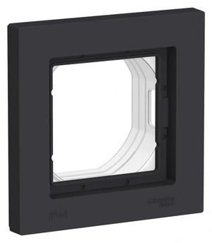 ATLASDESIGN AQUA 1-постовая РАМКА IP44, КАРБОН (Systeme Electric) ATN441001