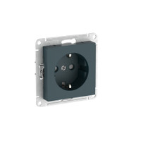 ATLASDESIGN РОЗЕТКА с заземлением со шторками, 16А, быстрозажимные клеммы, ИЗУМРУД (Systeme Electric) ATN000845S