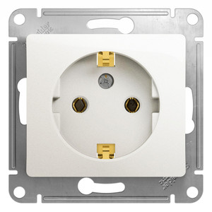 GLOSSA Розетка с заземлением перламутр в рамку (Systeme Electric) GSL000643