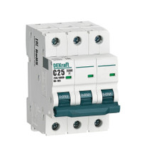 Выключатель автоматический 3P кривая C 25A 10кА ВА-105 (Dekraft) 13179DEK