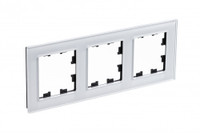 Рамка трехпостовая ATLASDESIGN NATURE, СТЕКЛО БЕЛЫЙ (Systeme Electric) ATN320103
