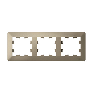 ATLASDESIGN AIR 3-постовая РАМКА, ШАМПАНЬ/дымчатый черный (Systeme Electric) ATN220503