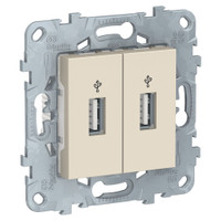 Коннектор USB UNICA NEW 2-местный бежевый (Schneider Electric) NU542744