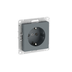 ATLASDESIGN РОЗЕТКА с заземлением, 16А, быстрозажимные клеммы, ГРИФЕЛЬ (Systeme Electric) ATN000743S