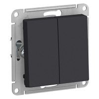 Выключатель двухклавишный ATLASDESIGN схема 5 10АХ механизм карбон (Systeme Electric) ATN001051